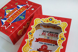 Circus Box Birthday Invitation