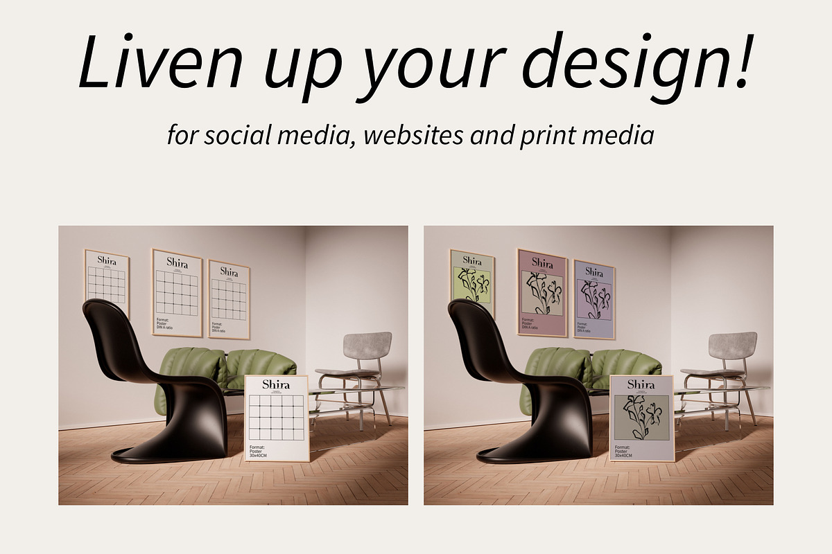 Art Mockup Set SHIRA, a Household Mockup by Bonumo (Photo 7 of 13)