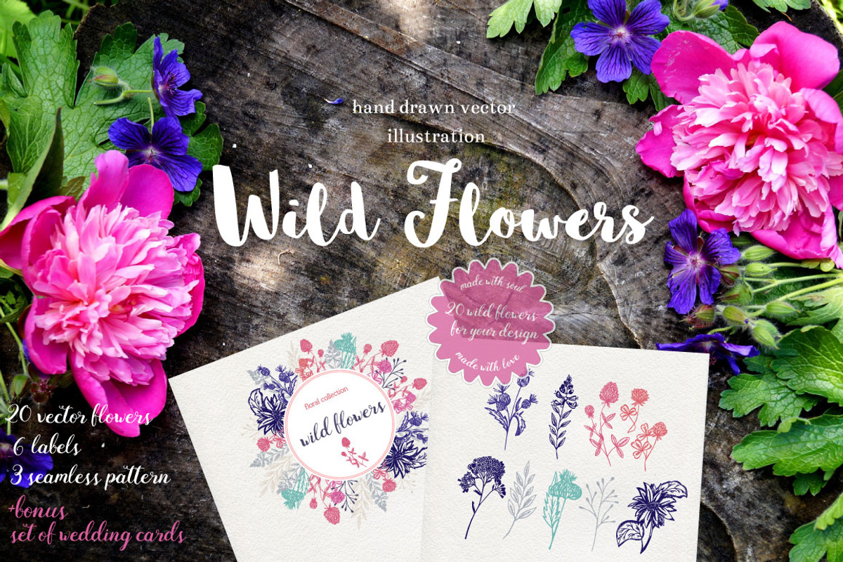 Big collection wild flowers!, an Illustration by TashaDraw (Photo 1 of 6)