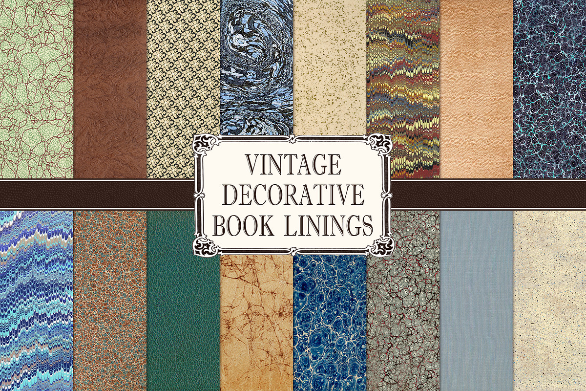 Vintage Decorative Book Linings, a Texture Graphic by Blue Line Design (Photo 1 of 4)