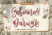 Sabrina Darwin Sweet Script Font, a Script Font by Kotak Kuning Studio (Thumbnail 1 of 9)