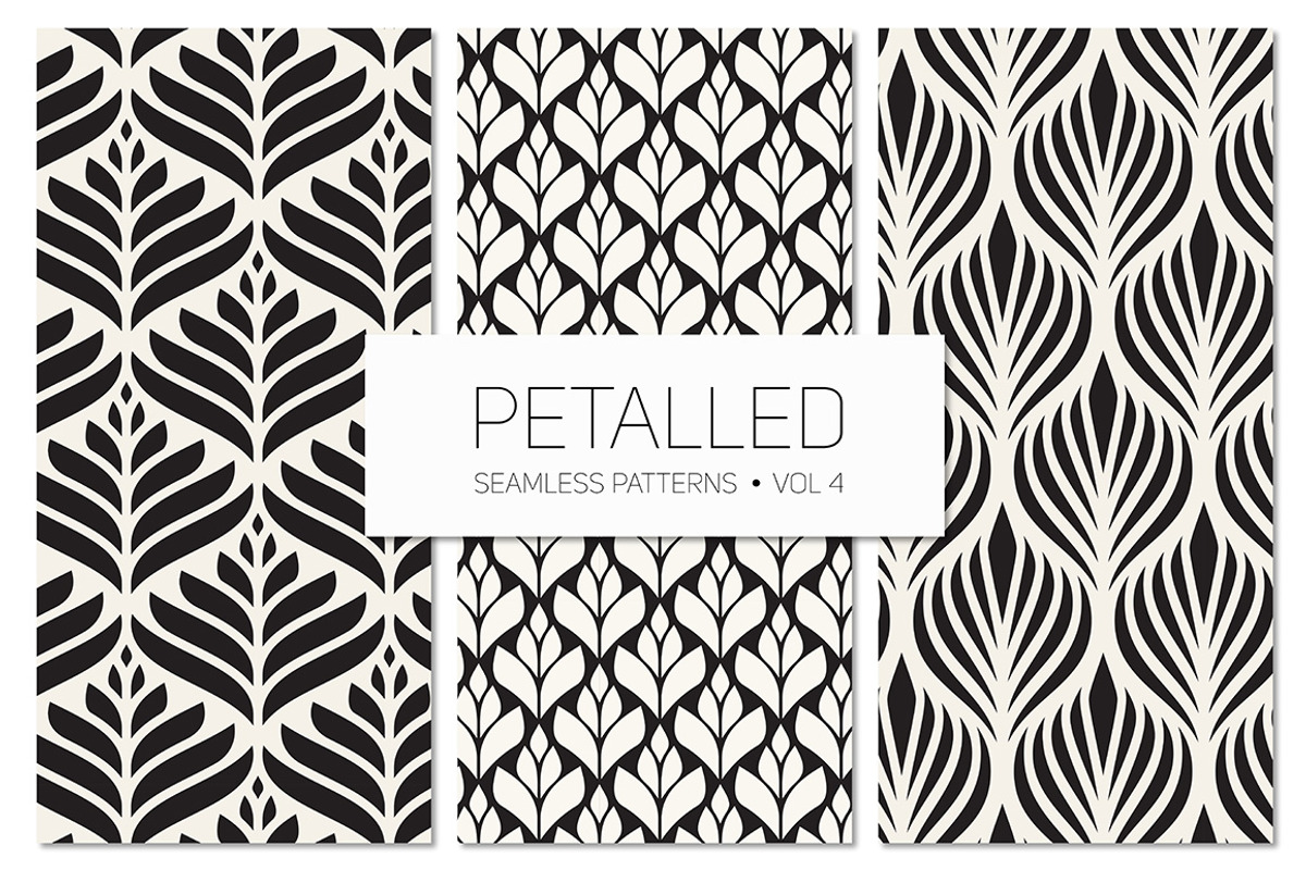 Petalled Seamless Patterns Set 4, a Pattern Graphic by Curly_Pat (Photo 1 of 5)
