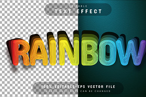 3d Rainbow Text Effect Editable