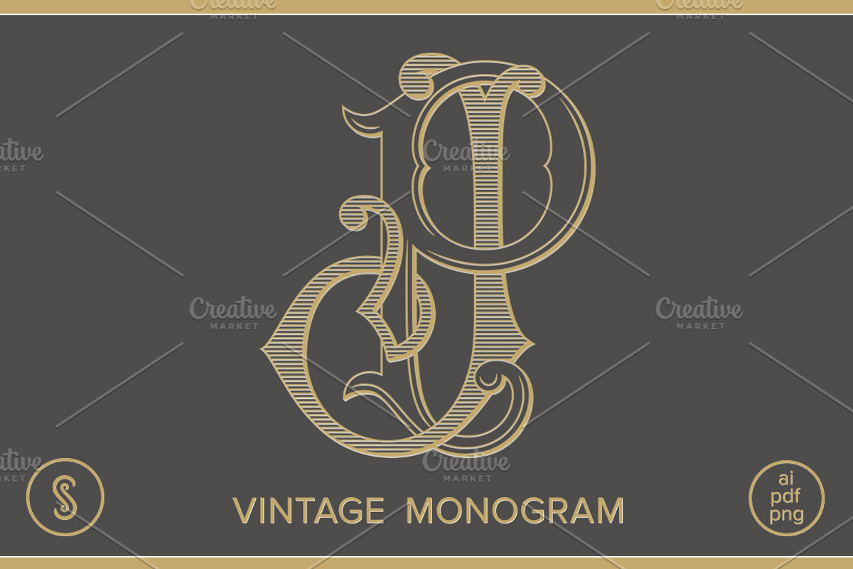 JP Monogram PJ Monogram, a Branding & Logo Template by Shuler Studio
