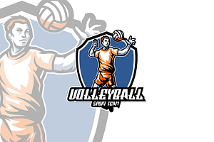 Illustration Volleyball Logo Design., a Branding & Logo Template by VectorCraft