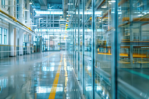 Manufactured products of glasses in modern plant, a Photo by AlyaAnd
