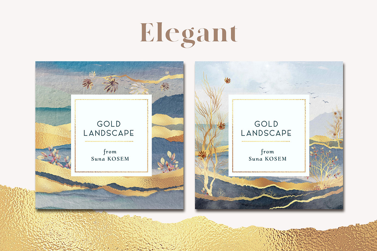 Golden Landscape Vol 5, a Background Graphic by Suna Kosem (Photo 6 of 13)