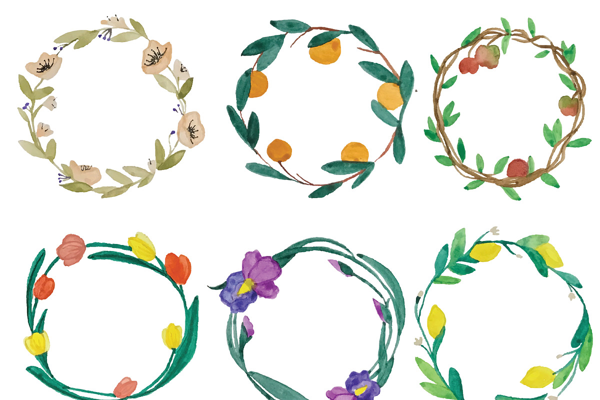 Hand Painted Watercolor Wreaths, an Illustration by Valeri Nick (Photo 3 of 5)