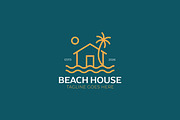 Beach House Logo Tropical Holiday, a Branding & Logo Template by Signatoro (Thumbnail 1 of 3)