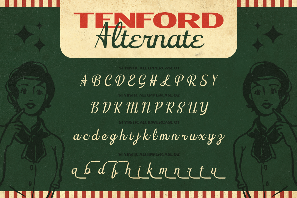 Tenford - Vintage Duo Font, a Script Font by Artisan Themes (Photo 7 of 11)