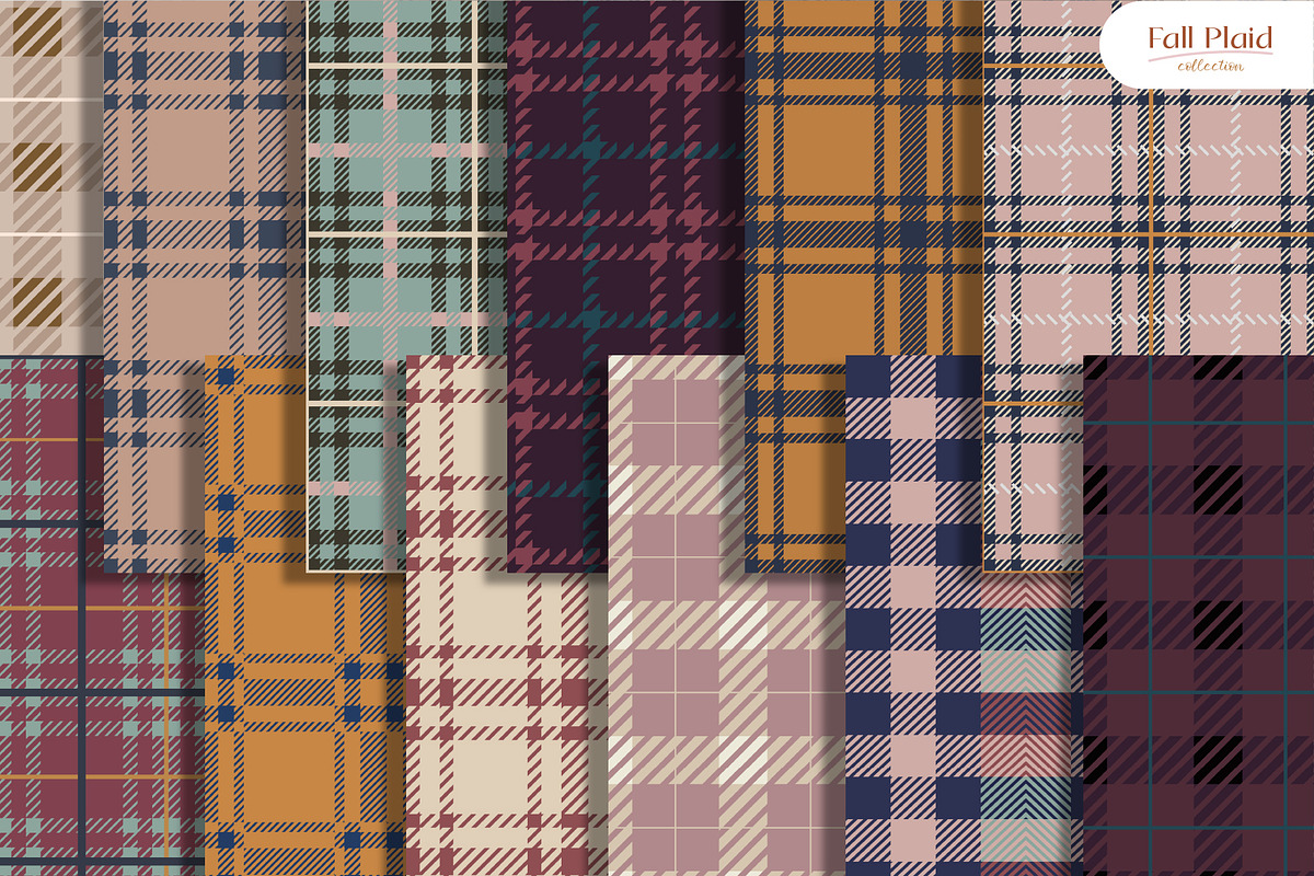 Fall Plaid Pattern Collection, a Pattern Graphic by InaCorart (Photo 4 of 7)