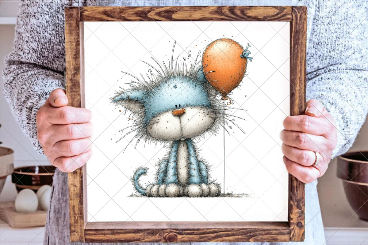 Whimsical Christmas Cats Clipart, an Illustration by SinaCreation (Photo 6 of 7)
