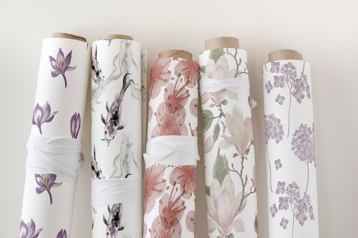 Kanso Botanical Japandi Watercolor, a Pattern Graphic by mila_leev (Photo 10 of 15)