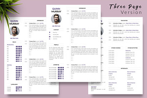 Modern Resume Template / CV - Quinn