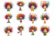 Whimsical Quirky Boy Clipart Bundle, an Illustration by SinaCreation (Thumbnail 2 of 7)