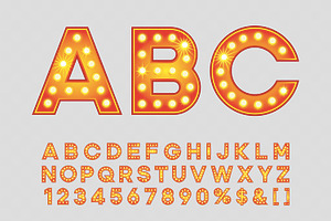 Bright Retro Alphabet Font PNG EPS