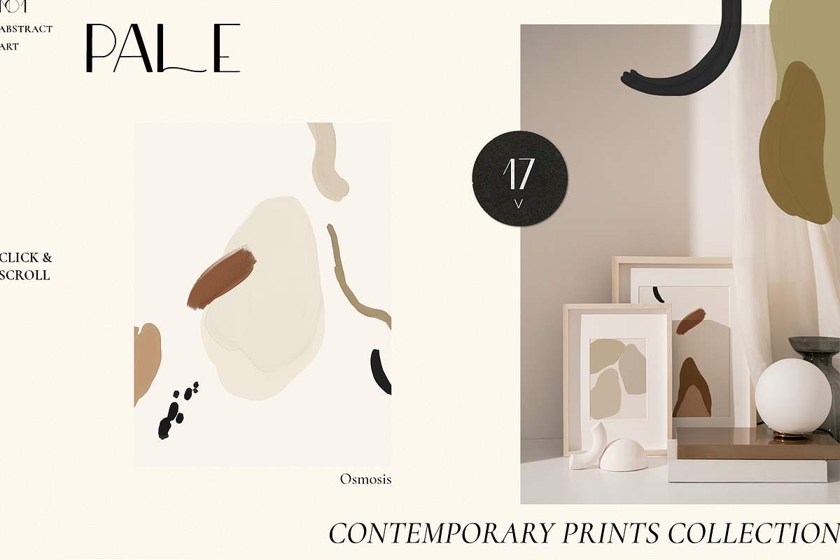 PALE modern neutral abstract shapes, a Texture Graphic by Lana Elanor