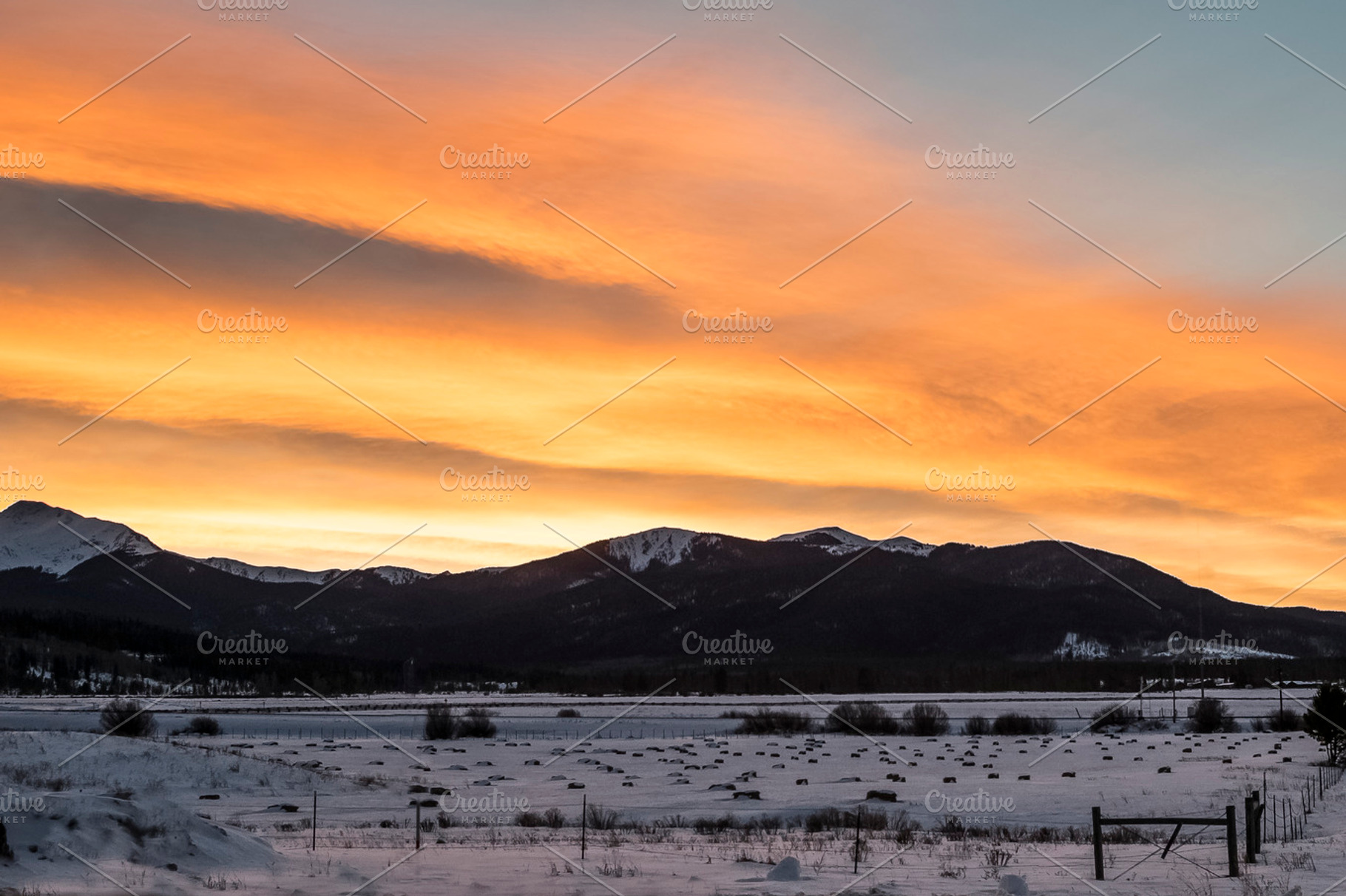 Snow covered Sunset, a Nature Photo by Suzo Images