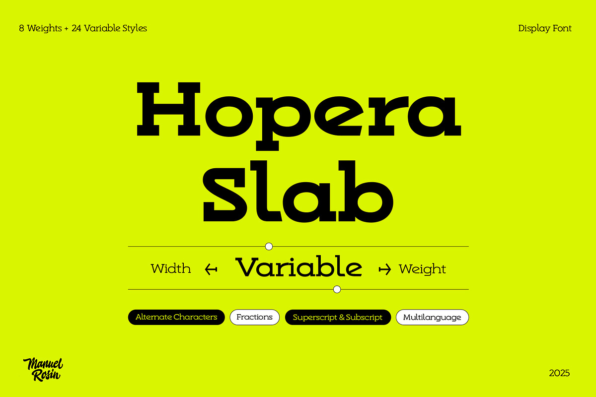 Hopera Slab Variable, a Slab Serif Font by ManuelRosin (Photo 1 of 15)