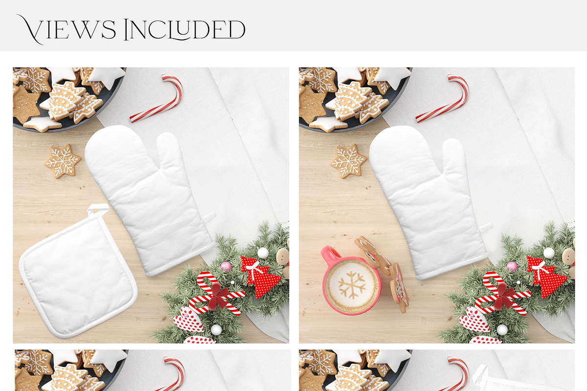 Christmas Oven Mitt & Potholders, a Product Mockup by mock-ups (Photo 2 of 16)