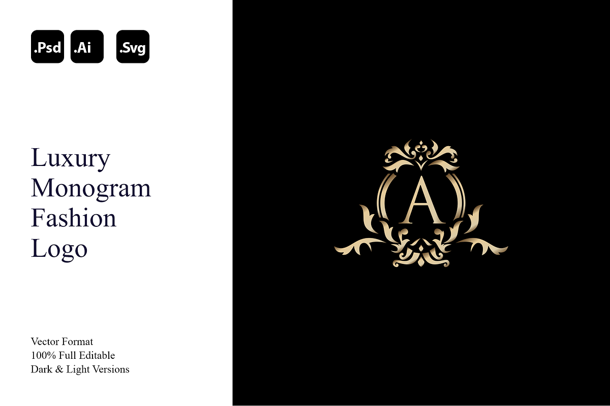 Luxury Monogram Fashion Logo, a Branding & Logo Template by Luxury Logos (Photo 1 of 4)