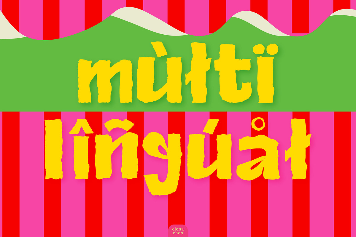 Ateri - Wiggly Bold San Serif, a Sans Serif Font by Elena Choo (Photo 6 of 12)