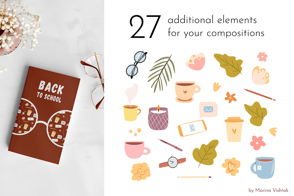 Back to school vector clipart, a Graphic by Heartwarming Art (Photo 5 of 13)