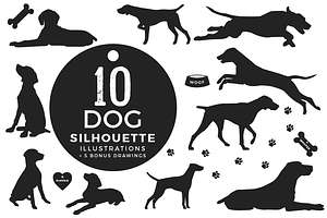 10 Dog Illustrations/Clip art