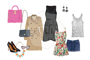 City Girl Fashion Set (Clip Art), an Illustration by Hello Talii (Thumbnail 2 of 2)