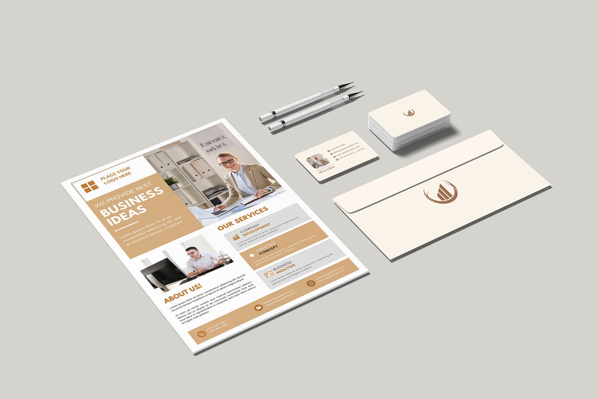Stationery / Branding Mock-Up, a Books & Magazine Mockup by Getdesign (Photo 3 of 6)