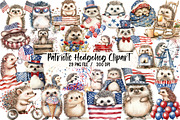 Patriotic Hedgehog PNG Clipart, an Illustration by Libby Wishes (Thumbnail 1 of 6)