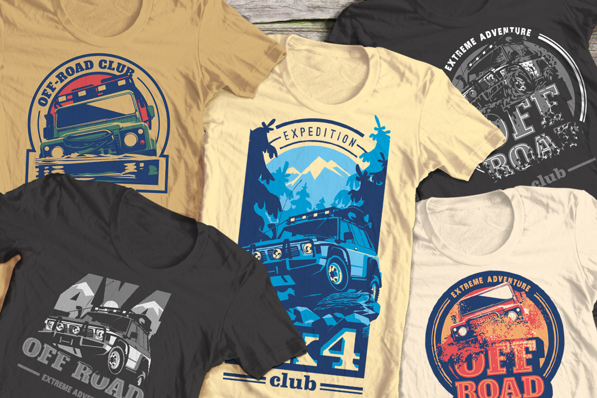 -50% Off-Road 4x4 T-Shirts Badges, a Transportation Illustration by Alexander Baidin (Photo 6 of 6)