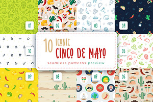 Iconic Cinco DeMayo Seamless Pattern