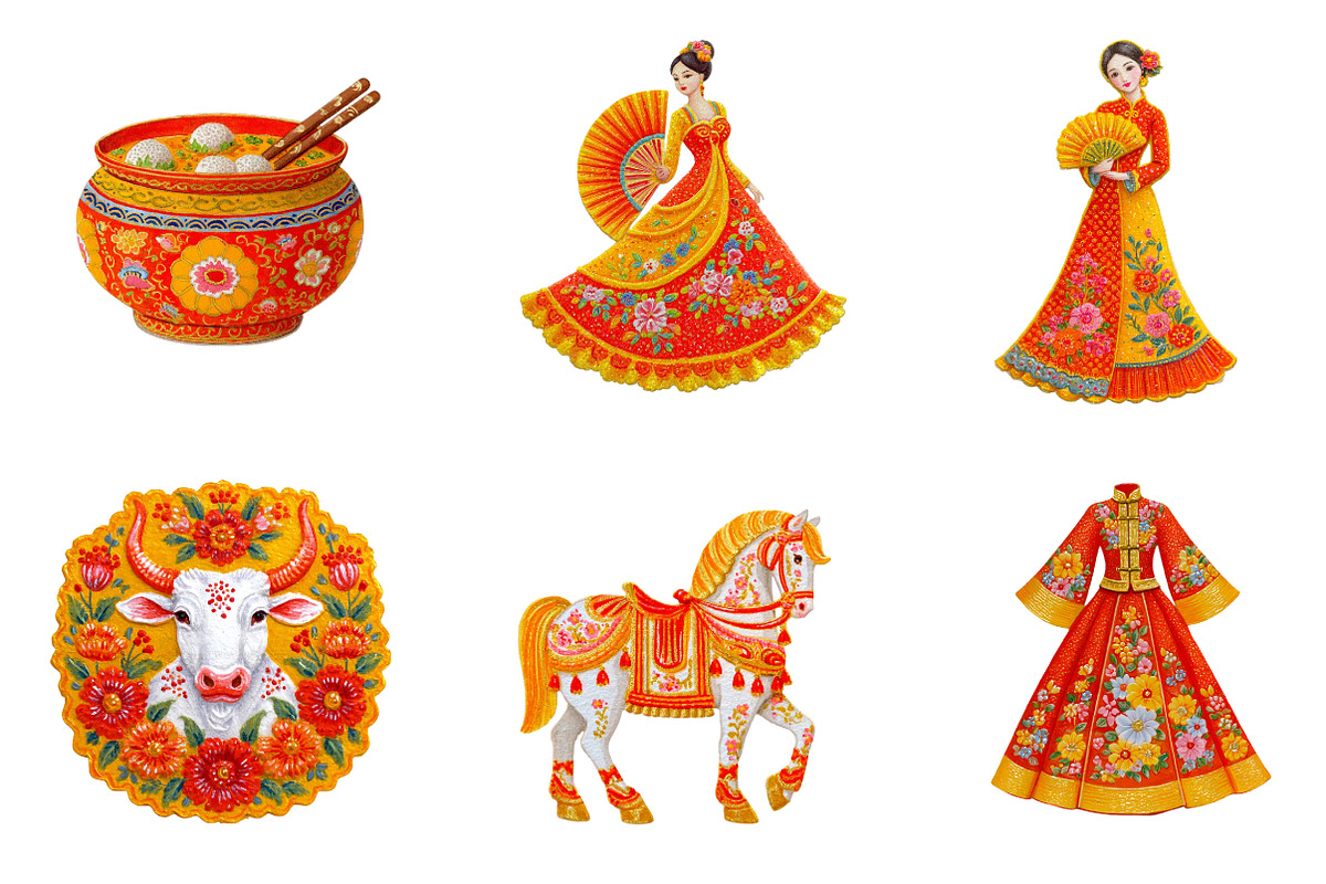 Chinese New Year Clipart, an Illustration by CreationArt (Photo 5 of 6)