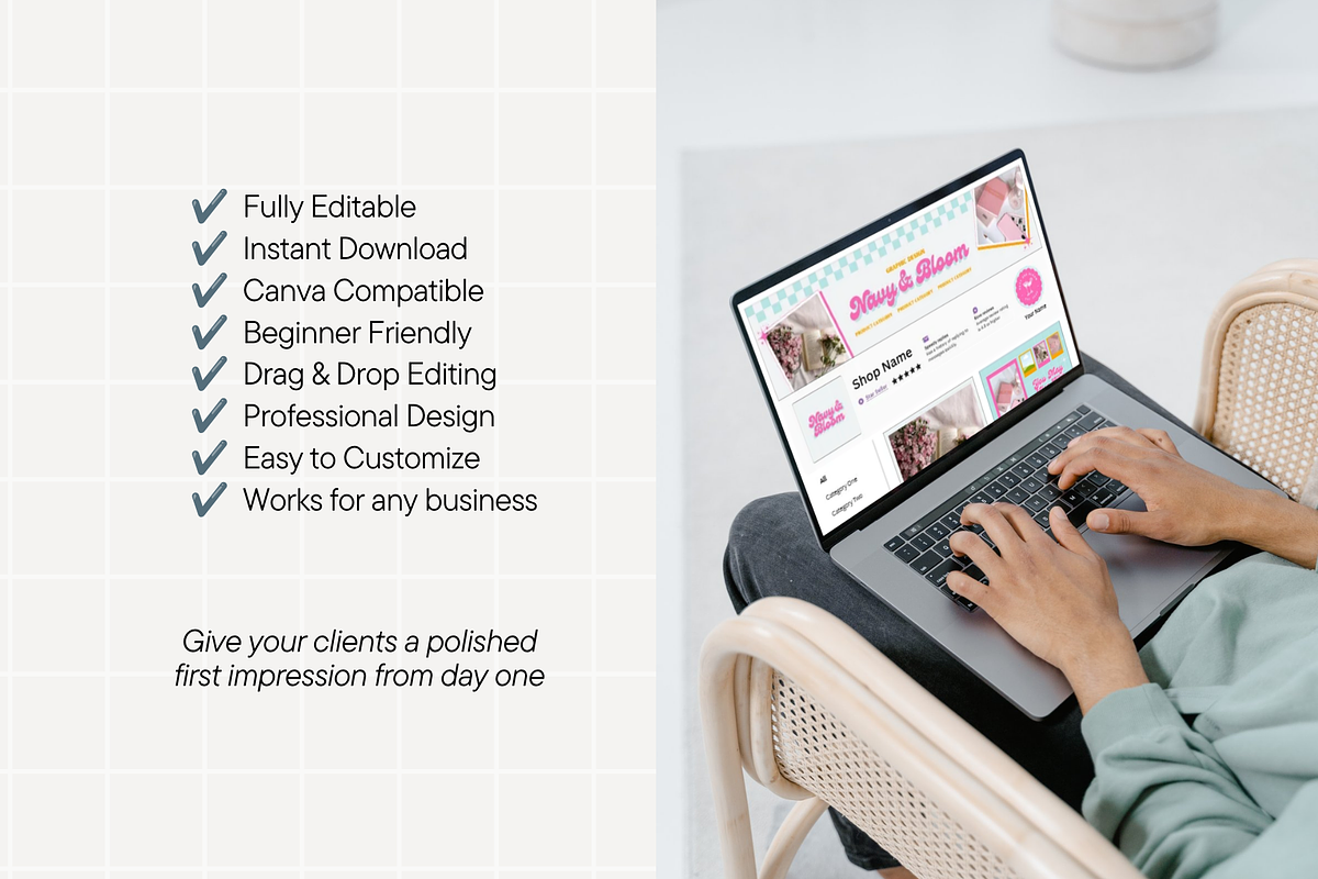 Pastel Retro Etsy Shop Kit, a Branding & Logo Template by Anna Design Studio (Photo 8 of 8)