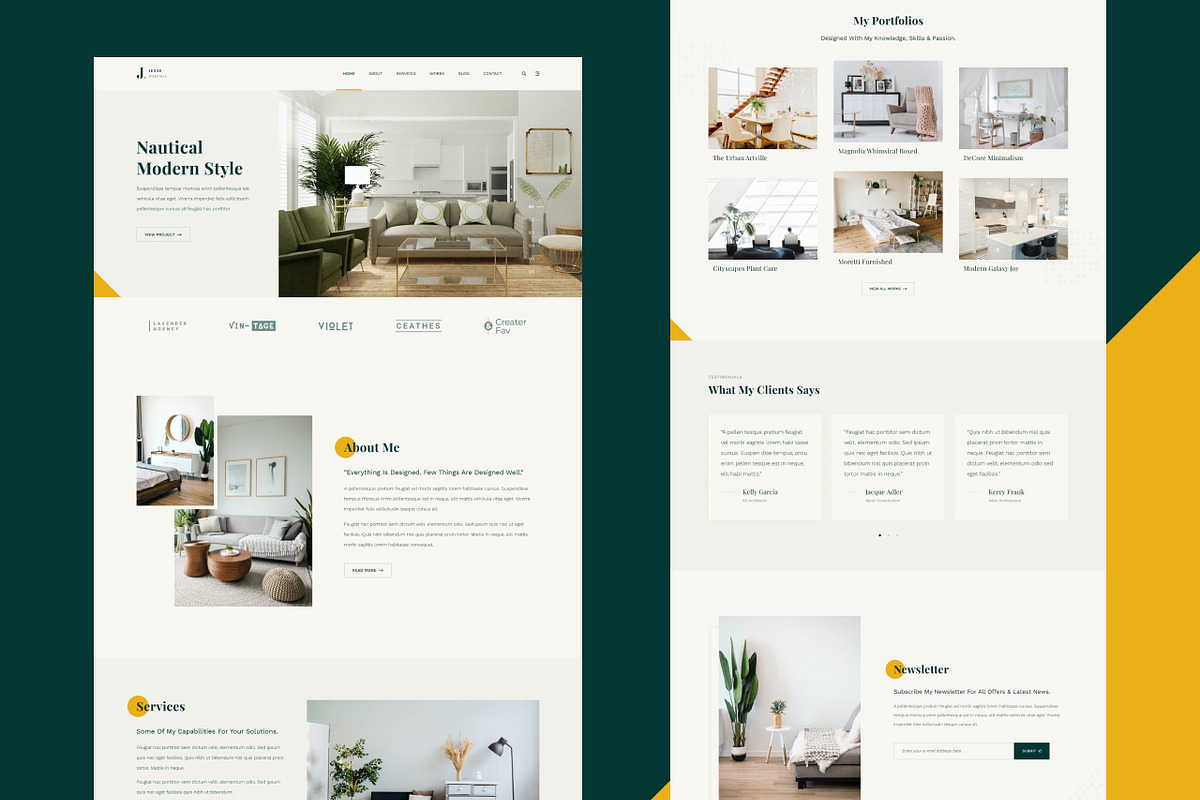 Jesse - Interior Designer Website, a HTML Template by TemplatesJungle (Photo 1 of 2)