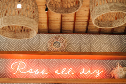 Neon sign in beach style bar