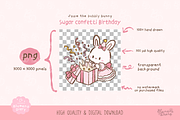 Confetti Bunny Birthday Clipart, an Animal Illustration by Blumensdiary (Thumbnail 3 of 6)