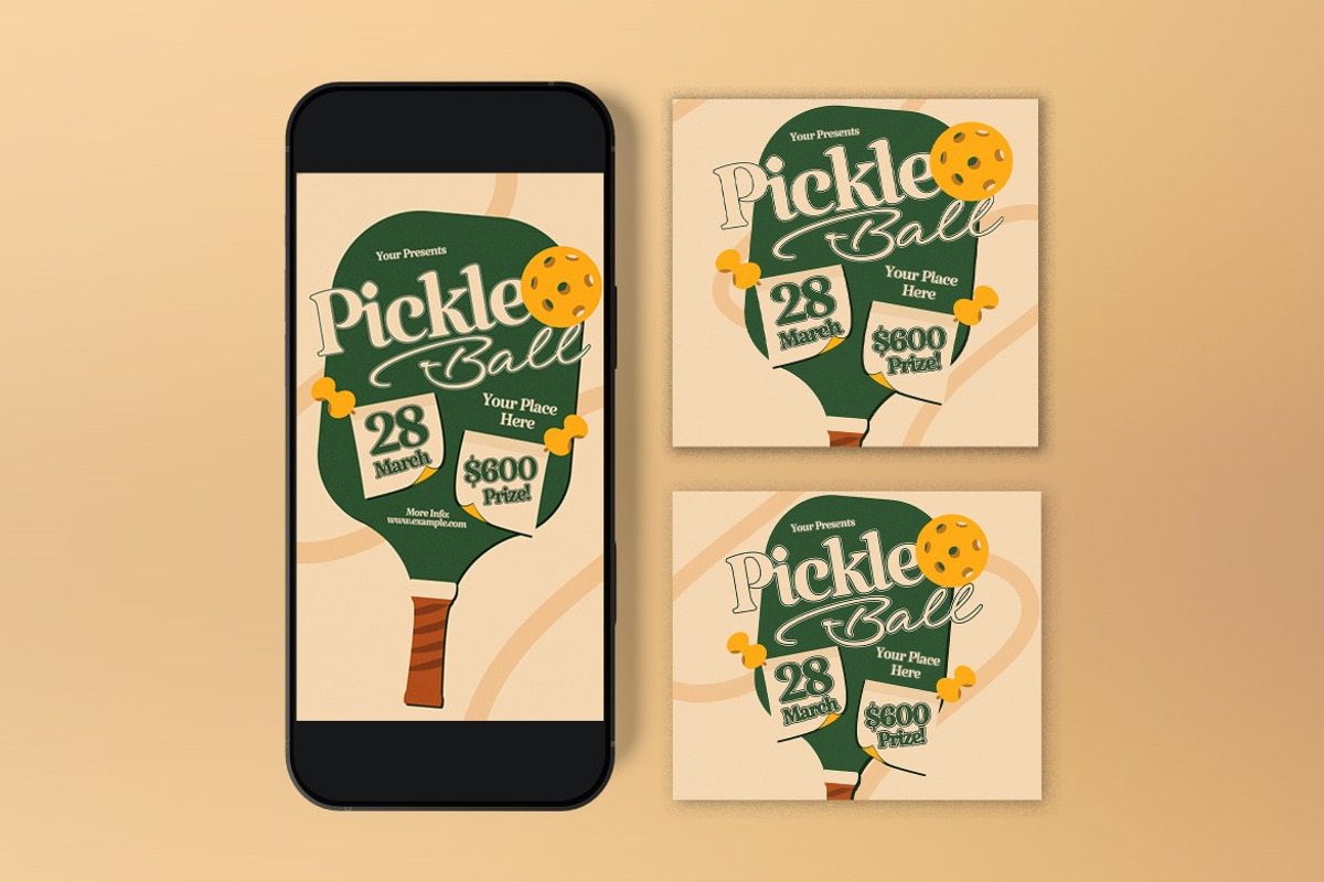 Pickleball Tournament Flyer Set, a Flyer Template by graphicook (Photo 3 of 3)