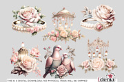 Vintage Romantic Wedding Cliparts, a Seasonal Illustration by EdeniaArtStudio (Thumbnail 5 of 8)