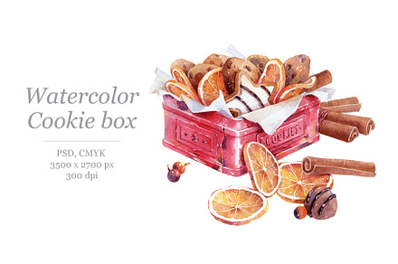 Watercolor Cookie box