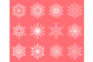 Snowflakes icon collection. Graphic, an Object Illustration by RODINA