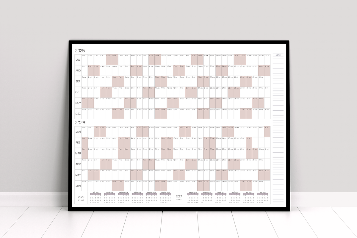 A0 Printable Wall Calendar 2025/2026, a Stationery Template by 3PointsCreative (Photo 2 of 8)