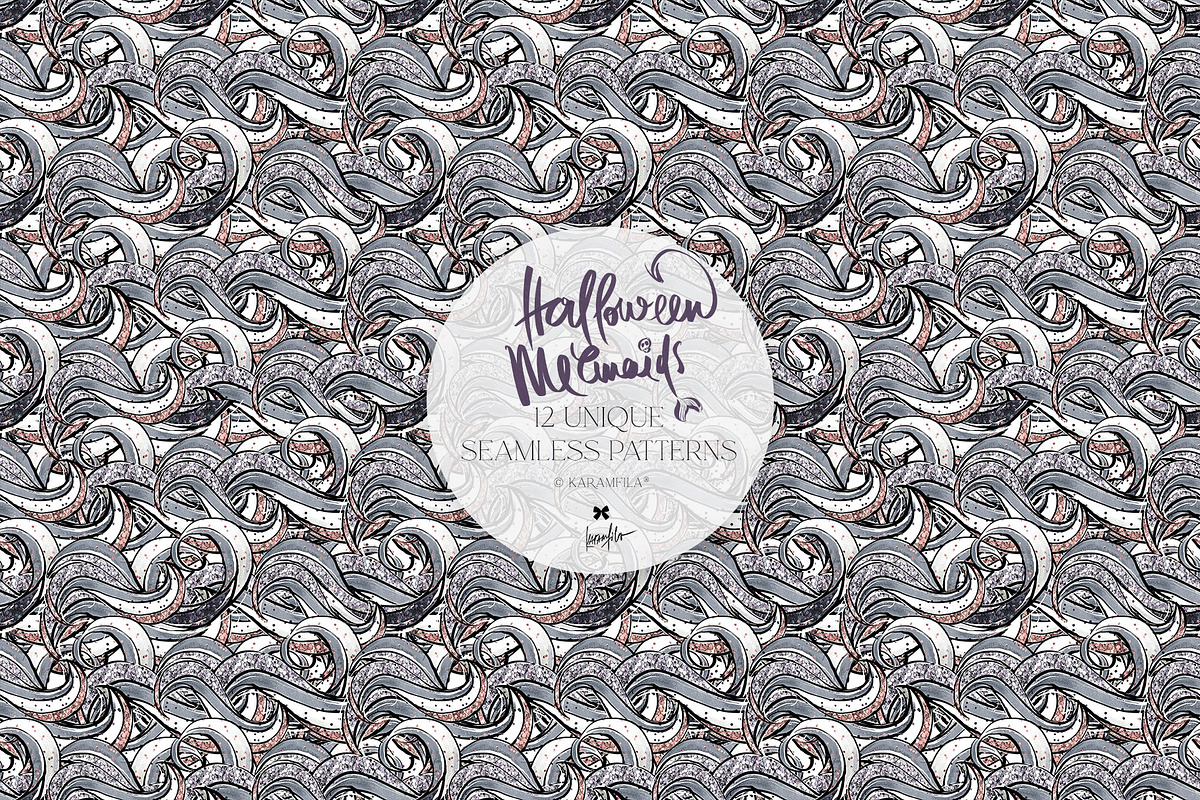 Halloween Mermaids Spooky Patterns, a Pattern Graphic by KaramfilaS (Photo 17 of 19)