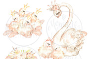 Swan Clipart, Watercolor Swan, an Illustration by Monique Digital Art (Thumbnail 3 of 3)