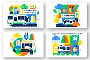 10 Electric Bus Transportation, a Transportation Illustration by denayunebgt (Thumbnail 3 of 4)