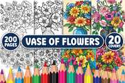 200 Vase of Flowers Coloring Pages, a Decorative Illustration by BrightMart (Thumbnail 1 of 3)