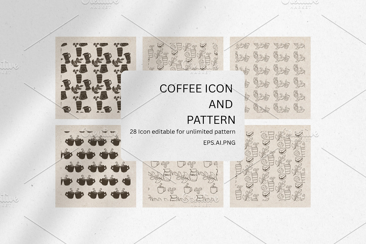 Bundle Coffee Icons for Patterns, an Outline Icon by TwonTwo Studio (Photo 1 of 6)