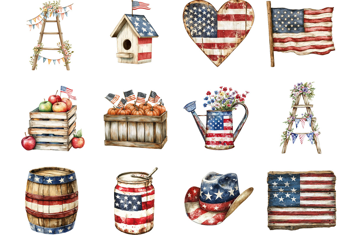 Rustic 4th of July Sublimation, an Illustration by Designking (Photo 2 of 5)