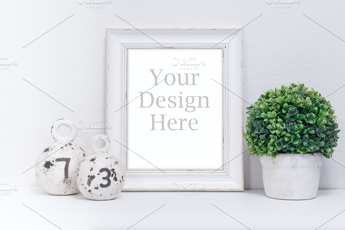 White Frame Mockup Bundle (5 Pack), a Print Template by daltonaiken (Photo 5 of 6)